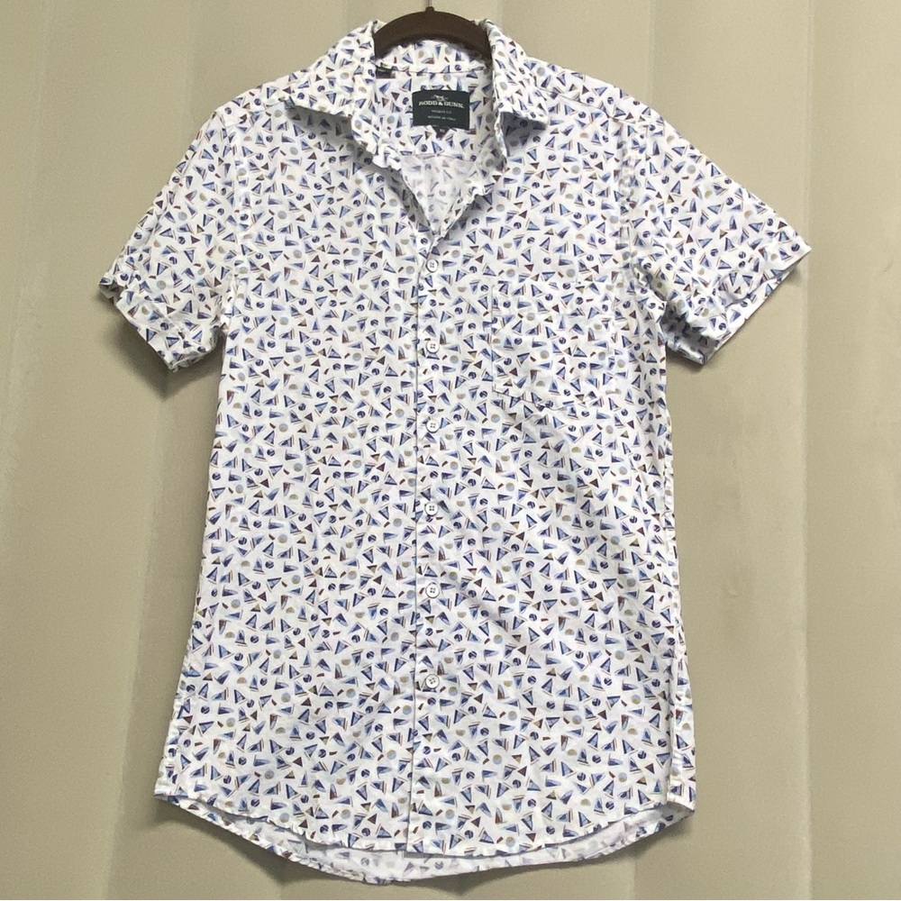 Rodd & Gunn Men’s Button Front Shirt XS Sports Fit Italy Nautical Sailing Boat